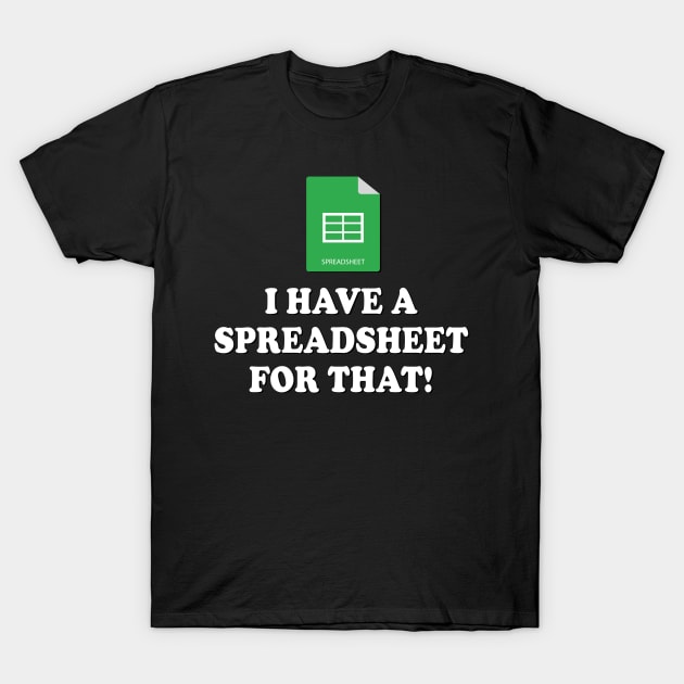 I have a spreadsheet for that T-Shirt by Realfashion